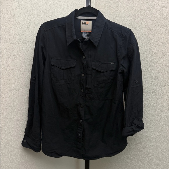 5.11 Tactical Tops - 5.11 Tactical Women’s Black Button-Up Mid-Sleeve Shirt